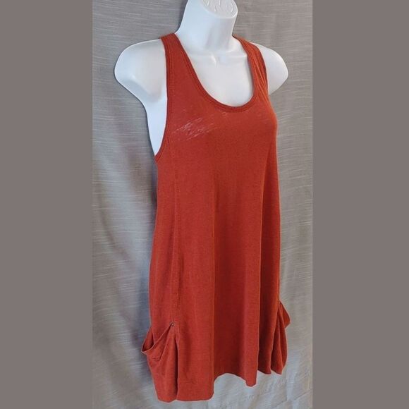 Minimalist Eileen Fisher Rust Sienna Linen A Line Tunic Tank Top Womens Small - Picture 3 of 12